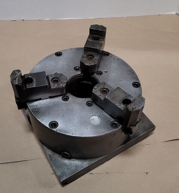 8" Buck #2083R, 3-jaw chuck, 1" center hole - Image 2