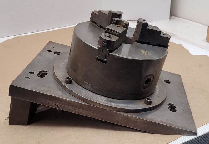 8" LeBlond, 3-jaw chuck, 14" x 10" x 4" angle plate - Image 3