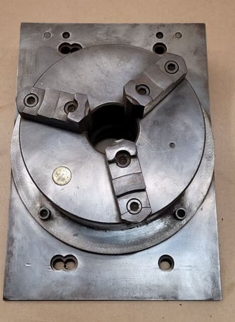 8" LeBlond, 3-jaw chuck, 14" x 10" x 4" angle plate - Image 5