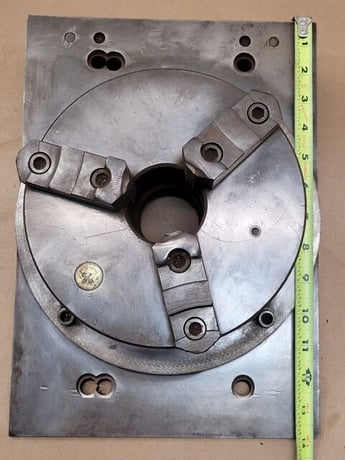 8" LeBlond, 3-jaw chuck, 14" x 10" x 4" angle plate - Image 9