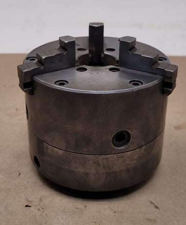 4" Buck #1434, 3-jaw chuck, 1" center hole - Image 2