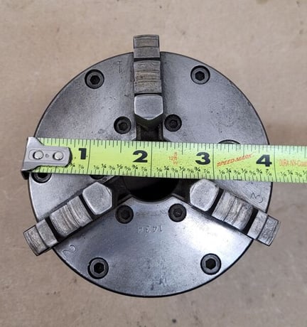 4" Buck #1434, 3-jaw chuck, 1" center hole - Image 9