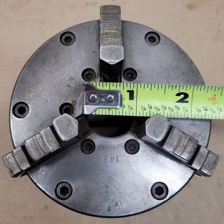 4" Buck #1434, 3-jaw chuck, 1" center hole - Image 10