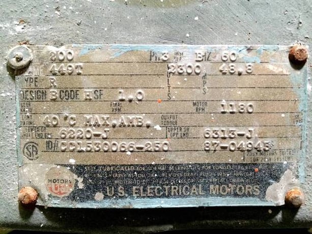 200 HP 1180 RPM U.S. Motors, Electric Motor, Frame 449T, 3PH, 2300 Volts - Image 5
