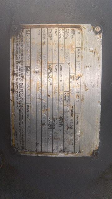 200 HP 1750/1900 RPM General Elecric, Frame AD504AT, DPFG, 1.0 service factor, 500 VA, F3 - Image 2