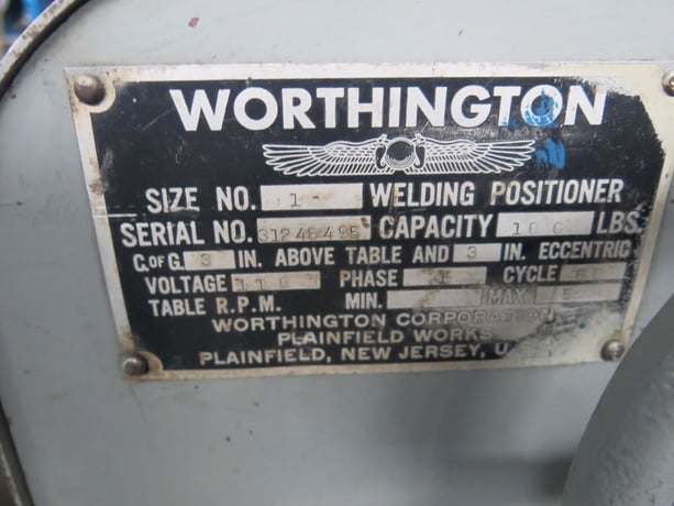 100 lb. Worthington #1, Welding Positioner, 110 V. - Image 7