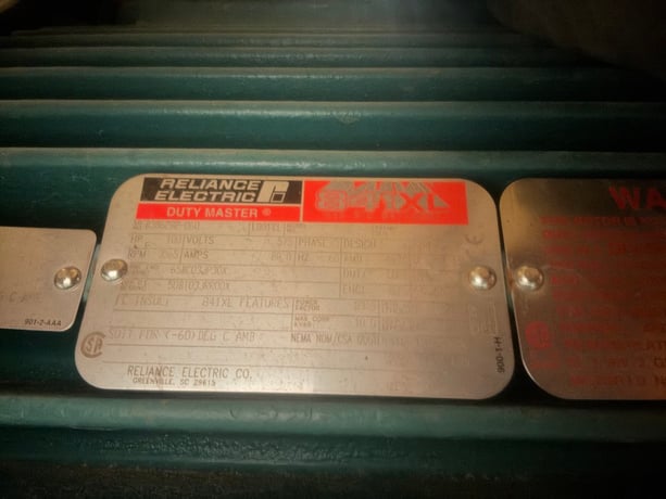 100 HP 3600 RPM Reliance, Frame 405LP, TEFC, 575 Volts, New surplus - Image 2