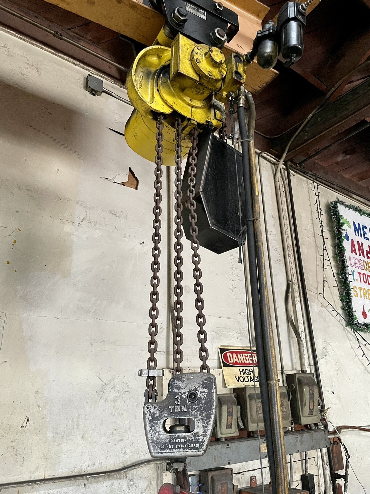 3 Ton, HS Jib Crane, w/ pneu Yale Hoist, Span 13', 135" slide - Image 5