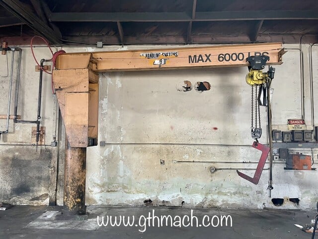 3 Ton, HS Jib Crane, w/ pneu Yale Hoist, Span 13', 135" slide - Image 10