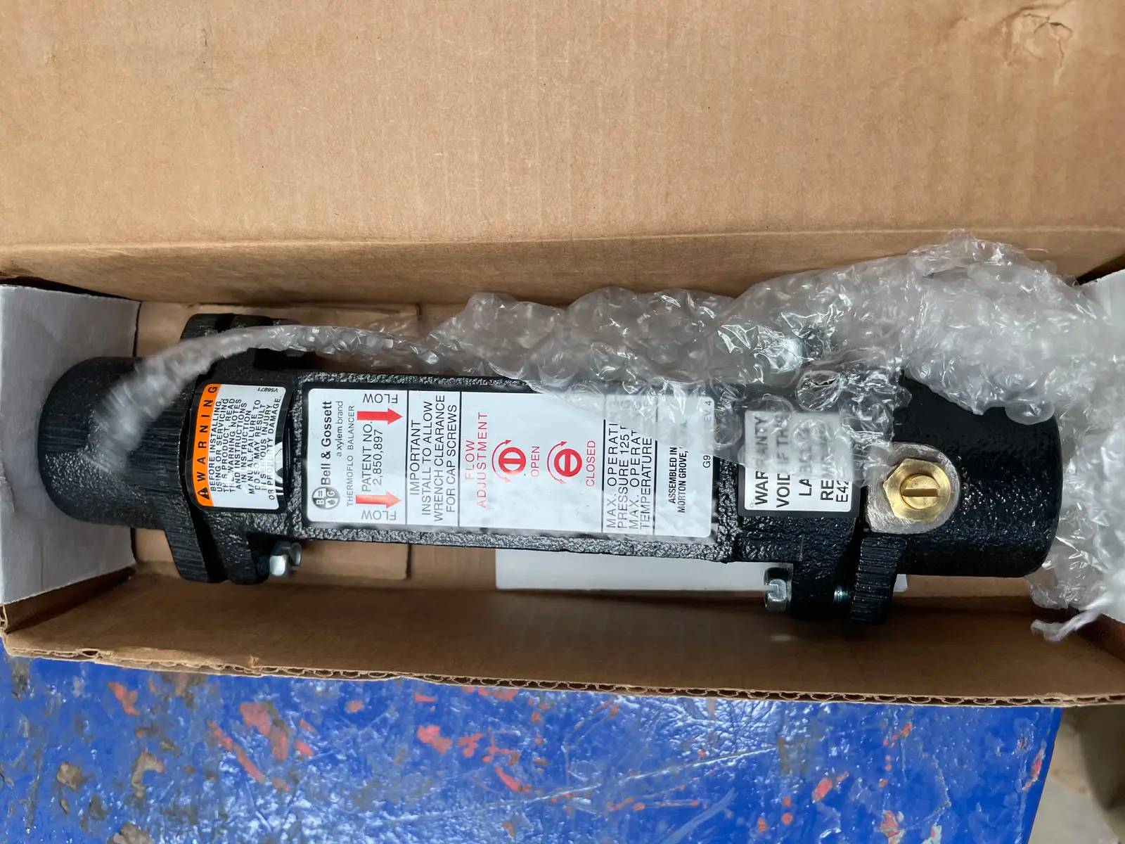 1" Bell & Gossett #TB-1, Thermoflo Balancer Valve, 2-10 GPM flow range, 125 psi @ 250°F - Image 3