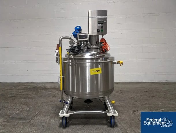 53 gallon Precision, Reactor, 316 Stainless Steel, 28" diameter x 17" straight side, dish top & bottom, 45 - Image 1
