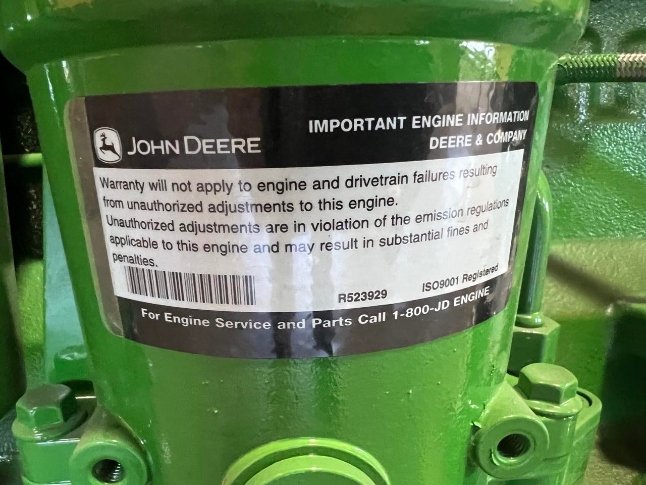 John Deere #6090HN001, replacement engine, to fit JD 4930 spraying machine, new surplus, 2011 - Image 10