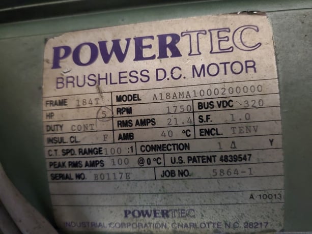 1.25" Davis Standard #DS-125, plastic extruder, 24:1 L/D, 15:1 G/B ratio, 5 HP DC motor, 1991 - Image 5