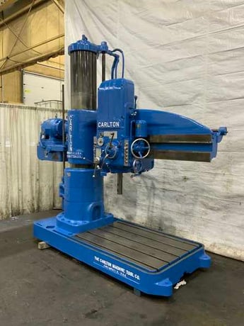 5' -17" Carlton #3A, radial arm drill, 61" x 42" base area, 18" spindle travel, power clamping & elevation - Image 1