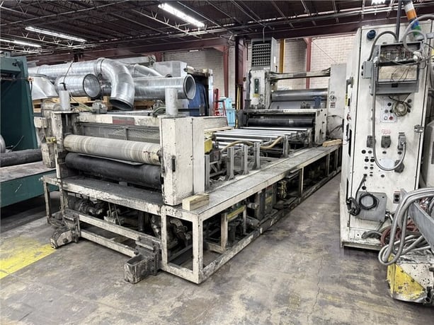 60" Welex, Sheet Stacker, 12" Top Roll, 24" Middle & Bottom Roll, 10 HP, 12' Cooling Conveyor, 2008 - Image 7