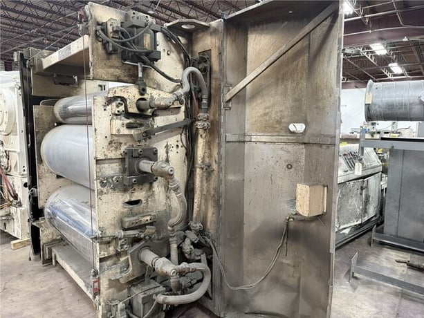 60" Welex, Sheet Stacker, 12" Top Roll, 24" Middle & Bottom Roll, 10 HP, 12' Cooling Conveyor, 2008 - Image 8