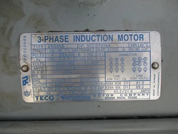 15 HP Hycomp #2AN10C-B21-ALMV9-20/15D, Boost Compressor, Nitrogen/Air/Gas Pressure Booster, 1760 RPM - Image 6