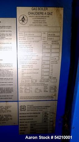 3 MBTUH Allied Engineering #AAE-3000-N-M, Hydronic Boiler, 160 PSI, 227 sq.ft., 3M BTU/hr, Natural Gas, BC-1 - Image 5