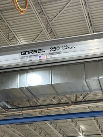 Gorbel Bridge Crane, Girbel 250lb CAP-20'-7" L x 16'-4 1/2" width x 11'-5 1/2" H (Already Taken Down) - Image 2