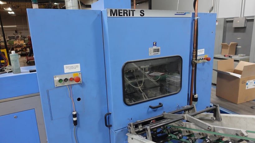 Muller Martini, Acoro #3026, Perfect Binder Line, hot melt glue, cooling, reject, trim, stack, 2013 - Image 6