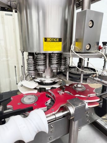 MBF #Capmatic-360/9P, 9-Head Rotary T-Corker with Hopper Elevator - Image 3