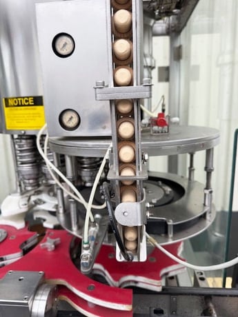 MBF #Capmatic-360/9P, 9-Head Rotary T-Corker with Hopper Elevator - Image 4