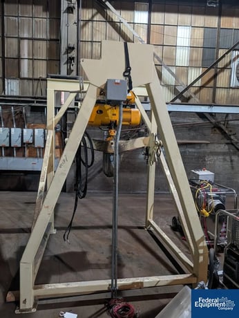 NBE, Bulk Bag Unloading Stand, w/Bag Hanger & Electric Hoist, 3800 lbs. capacity, 20 cu.ft. Receiver, 4" - Image 1