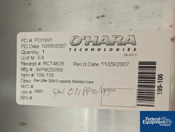O-Hara #199-106, Pan Lifter, 200kg, 2007 - Image 2