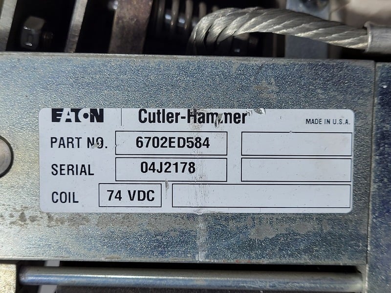 1800 Amp. Eaton Cutler-Hammer #6702ED584, Contactor, 74 VDC Coil, 1 Pole - Image 2