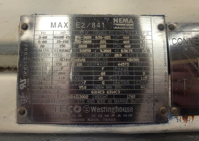 150 HP RPM Teco, horizontal electric motor - Image 5