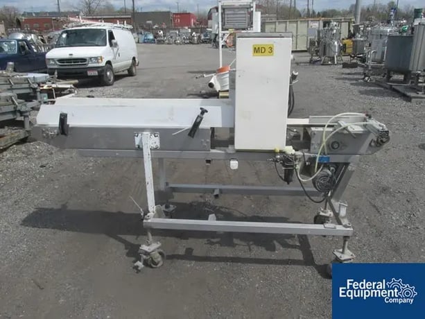 Cintex #SPL2084, Microsearch Metal Detector, w/ 6" x 90" conveyor, pneu reject, 2011 - Image 1