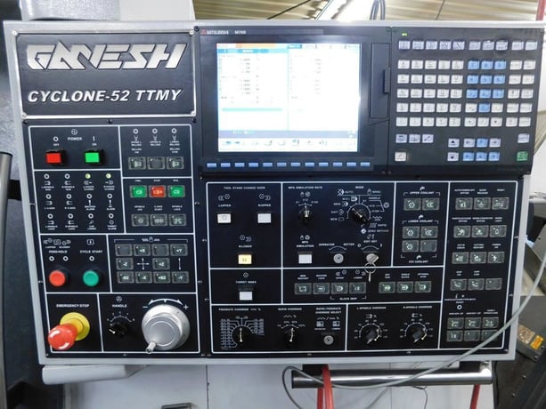 Ganesh #Cyclone-52TTMY, 8-Axis CNC Lathe, 5.94" X, 17.32" Z, 14.9" swing over bed, 36" between centers, 7.48" - Image 5