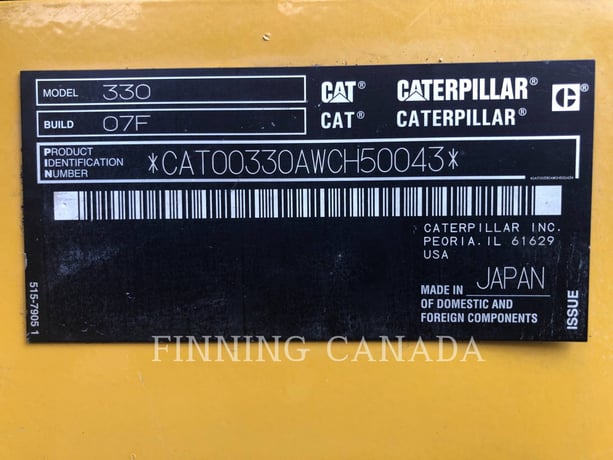 Caterpillar 330-07, Crawler Excavator, 1624 hours, S/N: WCH50043, 2024 - Image 5