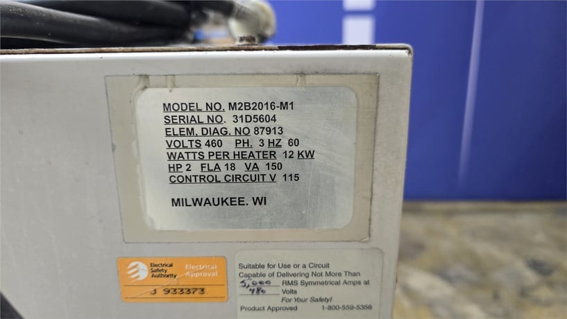12 KW Sterlco #M2B2016-M1, thermolator, 100°F-550°F, 50 psi, 2 HP TEFC positive displacement pump - Image 2