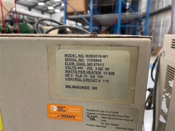 12 KW Sterlco #M2B2016-M1, thermolator, 100°F-550°F, 50 psi, 2 HP TEFC positive displacement pump - Image 3