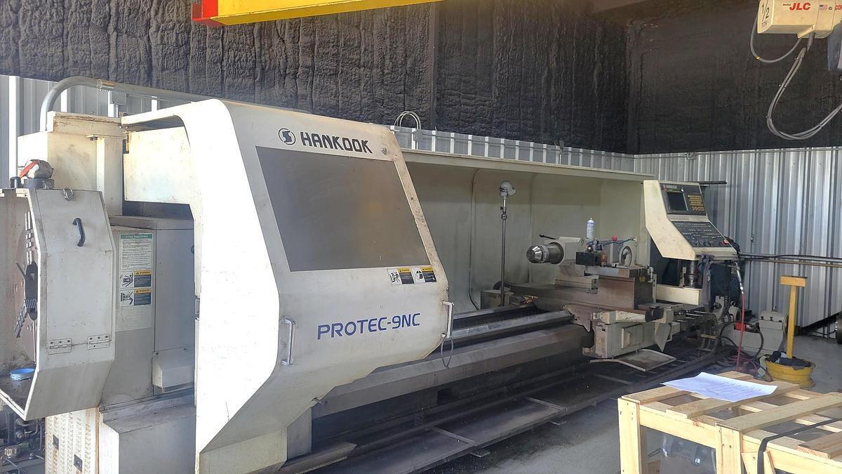 37.43" x 157" Hankook #PROTEC-9NC, Hollow Spindle Lathe, 21.1" X, 151" Z, 24.8" swing over cross slide, 151" - Image 1