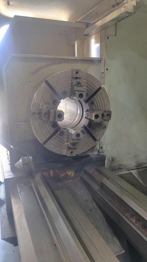 37.43" x 157" Hankook #PROTEC-9NC, Hollow Spindle Lathe, 21.1" X, 151" Z, 24.8" swing over cross slide, 151" - Image 2