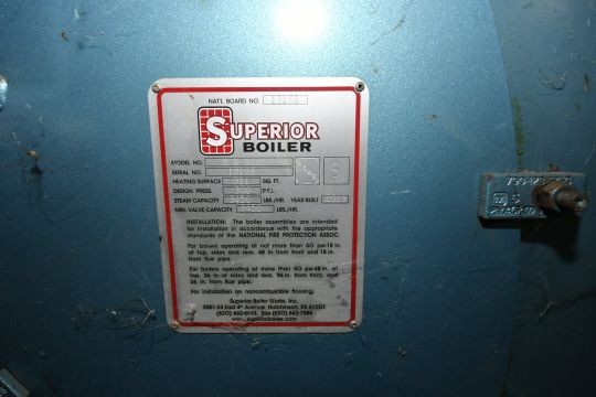 100 HP Superior #Aztec, 2 pass steam package boiler, 300 psi steam, 2019 - Image 3