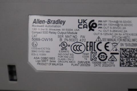 NEW Allen-Bradley Bradley 5069-OW16 /A Logix 5000 Compact Output Module STOCK H1727 - Image 2