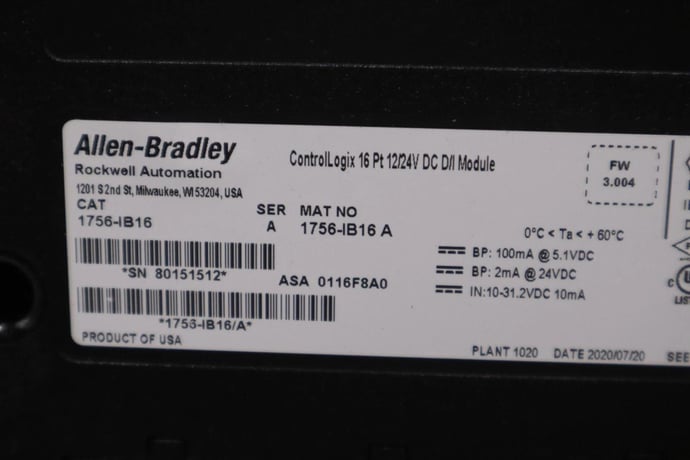 Allen-Bradley Bradley 1756-IB16 Ser A ControlLogix Input Module STOCK 1393CC - Image 2
