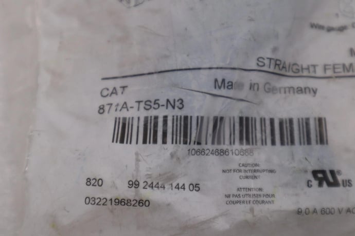 Allen-Bradley Bradley 871A-TS5-N3 TERMINAL CHAMBER MINI STRAIGHT FEMALE STOCK H1613A - Image 3