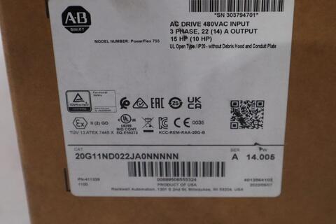 Allen-Bradley Bradley 20G11ND022JA0NNNNN Powerflex 755 15 hp - NEW IN BOX - STOCK 3444CC - Image 2