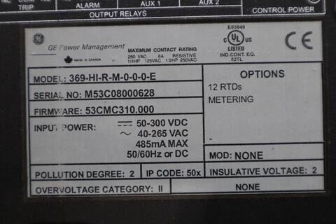 General electric 369-hi-r-m-0-0-0-e 50-300vdc - new no box - stock 1860cc - Image 2