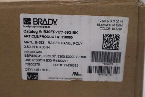 New in box brady b30ep-177-593-bk black ribbon cartridge stock h370 - Image 2