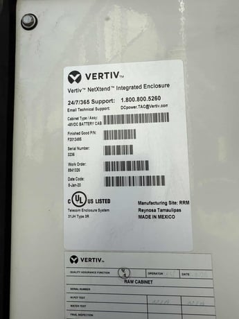 Vertiv #F2012495, battery cabinet, -48 VDC, in stock - Image 3