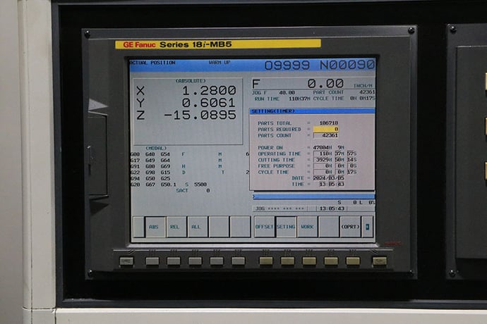 Fadal #VMC4020HT, CNC Vertical Machining Center, 3-Axis, 40" X, 20" Y, 28" Z, 20" x 48" Table, 24 HP, 10000 - Image 9