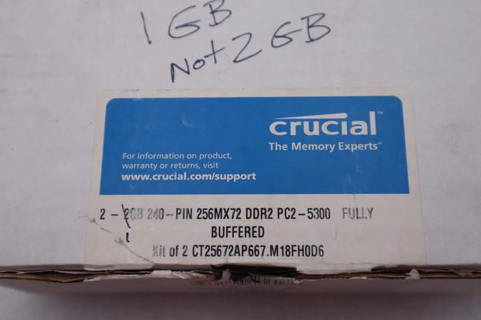 Crucial pc2-5300 1gb ddr2 fully buffered stock #k-1522a - Image 7