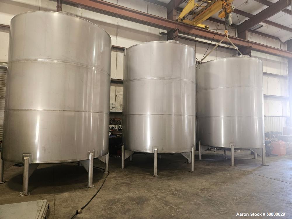 6500 gallon, Vertical Tank, 304 Stainless Steel, 114" diameter x 144" straight side, single wall, cone top & - Image 8