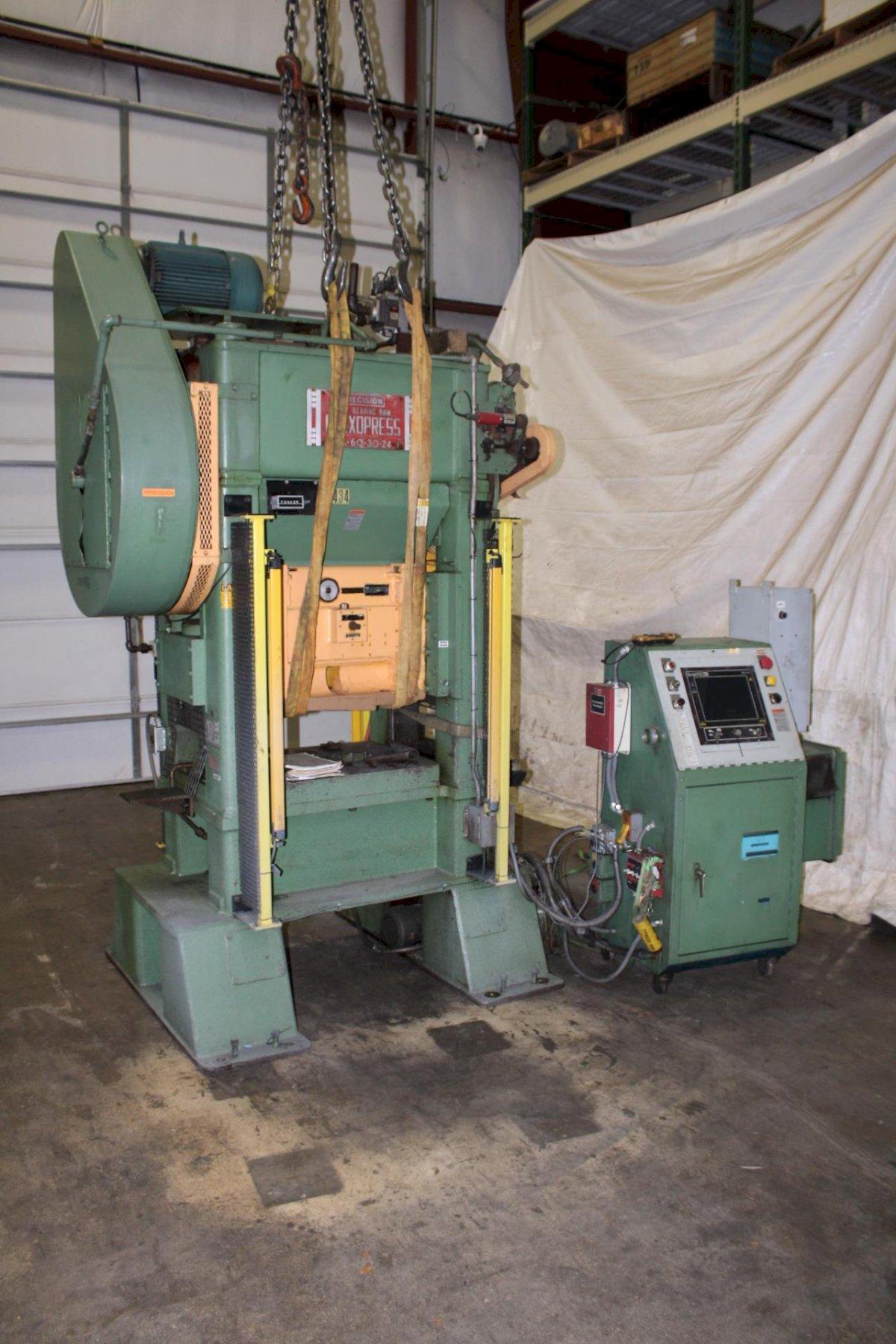 60 Ton, FlexoPress #SA60-30-24, straight side double crank, 2" stroke, 8" Shut Height, 2" ram adj., 100-400 - Image 1