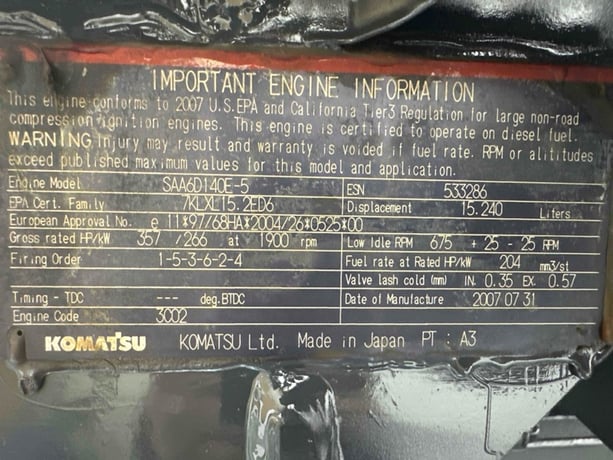 Komatsu #SAA6D140E-5, Engine - Image 3